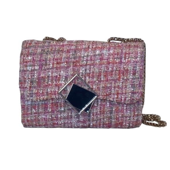 Pink Tweed Crossbody Bag - Picture 2 of 16